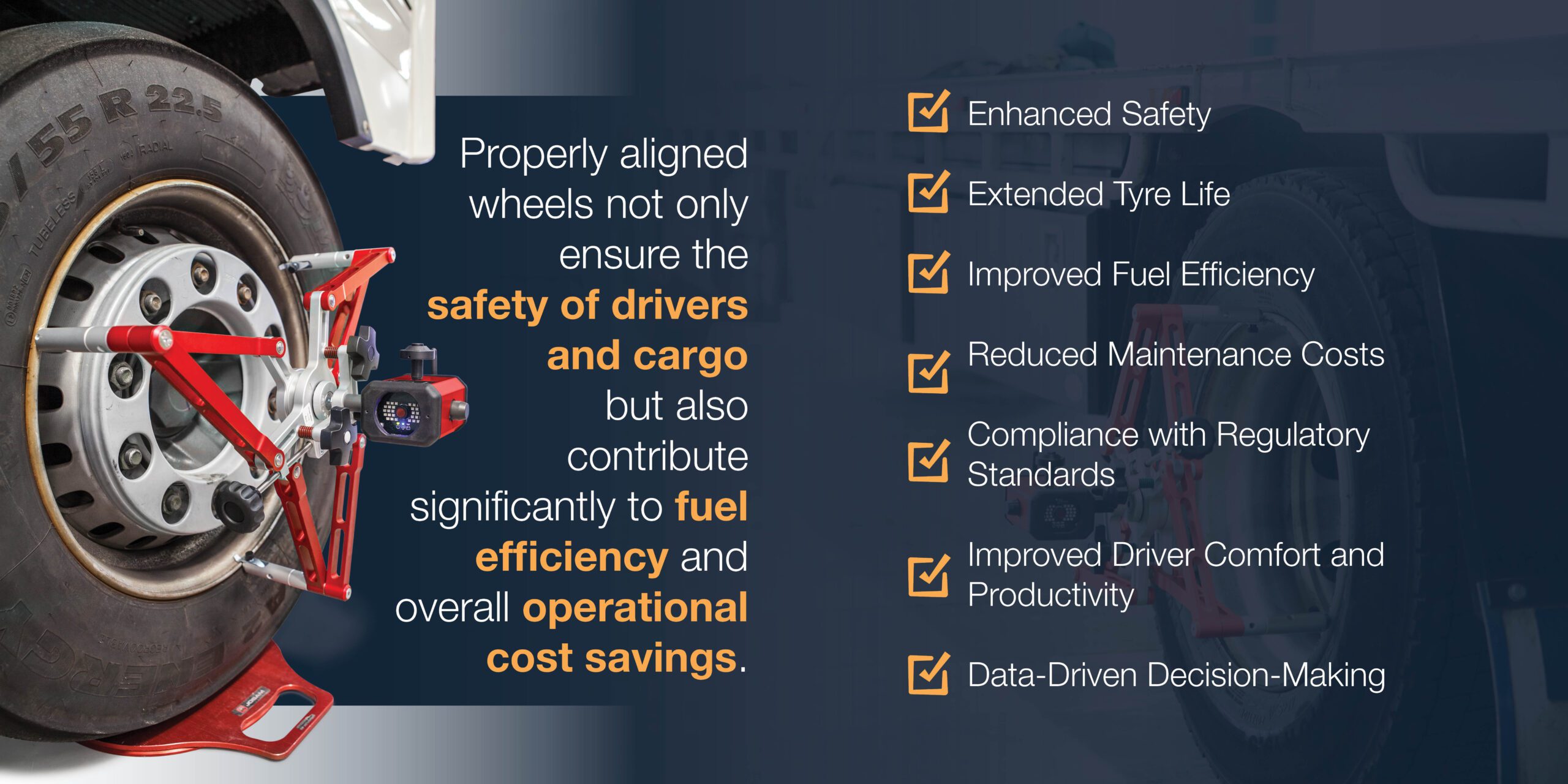 Maximising Efficiency and Safety: The Importance of In-House Wheel Alignment for Heavy Vehicle Fleets - In the world of heavy vehicle fleets, maintaining optimal performance is paramount. One often overlooked but crucial aspect of fleet maintenance is wheel alignment. Properly aligned wheels not only ensure the safety of drivers and cargo but also contribute significantly to fuel efficiency and overall operational cost savings. In this article, we'll explore the reasons of the critical importance of in-house wheel alignment for heavy vehicle truck and bus fleets.