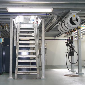 Suspended ceiling service pits